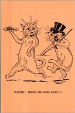 Louis Wain Postcard Waiter Bring Me Some Rats Cat Wearing Top Hat picture