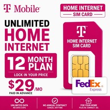 🔥 T-Mobile Unlimited Home Internet $29/Mo SIM 1 3 6 12 Month (Read Description) picture