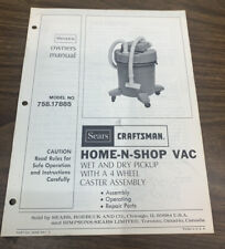 Sears Craftsman Home N Shop Vacuum 758.17885 Owners Guide Booklet Leaflet picture