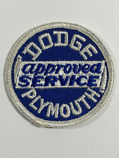 Dodge Plymouth Patch Approved Service Blue White Round Embroidered Uniform Vtg picture