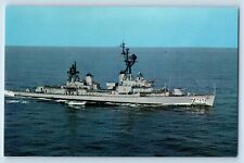 Postcard USS Hollister Gearing Class World War II Helicopter Deck c1960 Vintage picture