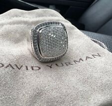 David Yurman Sterling Silver 20mm Albion pave Diamond Ring Size 7 picture