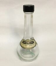 Vintage HIRAM WALKER Mini Glass Bottle EMPTY Liquor Alcohol WI TAX Airplane Size picture