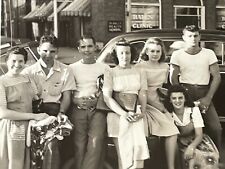 G2 Photograph Group Greaser Men Women Old Car Clinic 1940-50's picture