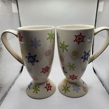 Whittard of Chelsea Pedestal Mugs-Snowflakes, Set Of 2 picture