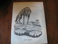 1949 Original POLITICAL CARTOON - SHEEP w/ MORE Money Food Leisure WOLF DISASTER picture