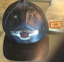 Original 1998 Harley Davidson 95th anniversary leather Hat Cap New with Tags Cap picture