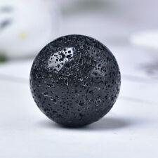 Natural Black Volcanic Lava Gemstone Sphere Reiki Healing Ball 40mm + Stand picture
