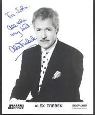 ALEX TREBECK JEOPARDY HAND SIGNED AUTOGRAPHED 8 X 10 B&W SILVER PRINT picture