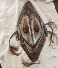 Handmade Papua New Guinea Hand-CarvedWooden Mask w/ Tassels picture