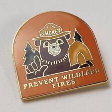 Vintage Smokey Bear Lapel Pin USA Gold Orange Only U Prevent Wildland Fires USDA picture