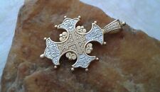 SOLID STERLING SILVER with GOLDPLATE ORTHODOX RUSSIAN BAROQUE-STYLE ORNATE CROSS picture