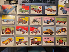 LOT OF 20 DIFFERENT 1954 TOPPS WORLD ON WHEELS CARDS FERRARI ALFA TANK WILLYS picture