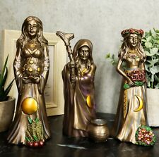Ebros Wicca Triple Goddess Maiden Mother Crone Triune Moon Set of 3 Figurines picture