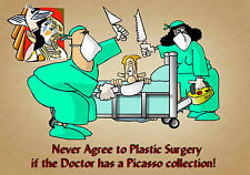  MAGNET Humor Fridge Plastic Surgery Doctor Nurse Surgeon Portrait Picasso picture