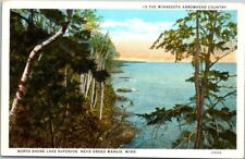 North Shore Lake Superior Grand Marais Minnesota VTG White Border Postcard B14 picture