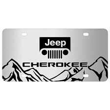 Jeep Cherokee Rock Mountain Graphic Brush Aluminum License Plate picture