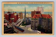 Buffalo NY- New York, Aerial St Paul's Episcopal Church, Vintage Postcard picture
