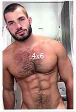 Shirtless Hairy Chest Young Male Beard Beefcake Pecs Nips Gay Interest 4x6 Photo picture