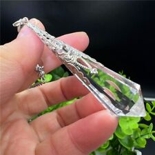 1 Pc Natural Clear Crystal 24 sides Single Tip Spirit Pendulum Reiki Healing 3