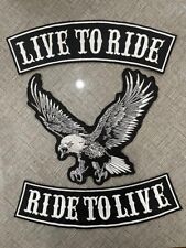 Live to Ride Ride to Live Large Embroidered Iron on Patch picture