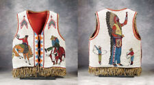 Old American Style Handmade Chief Pictoral Beaded Vest Powwow Regalia Vest BV515 picture