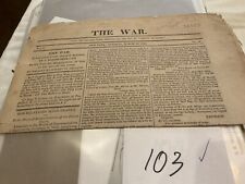 103 War of 1812 THE WAR Battle Newspaper Complete March 23 1813 LIBERTY Monroe picture