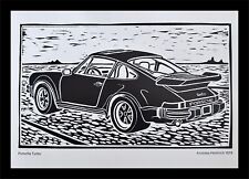 Porsche Turbo Woodcut Print Andreas Hentrich  30 Years Jahre picture
