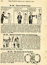 1924 small Print Ad of Chinese Shackle Escape & German Special Handcuff picture