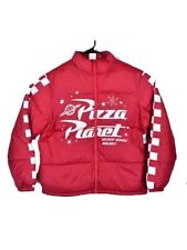 Disney Parks Toy Story Pizza Planet Red Puffer Full Zip Puffy Jacket M Medium picture