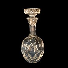 Crystal Decanter Large Round Glass Stopper Elegant Etched Barware picture