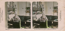 RRR Stereo Colored Photo Leo Tolstoy, 1900s, Lifetime edition. Russian Empire. picture