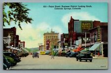 Tejon Street, Colorado Springs CO postcard Business District Looking South picture