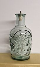 Vintage Libbey  #11 Orchard Fruit Green Tint Embossed Glass Bottle Jar Decanter picture