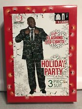New Mens Holiday Christmas Party 3 Piece Suit With Flashing LED Lights Sz XL picture