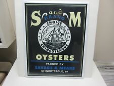 LARGE = S and M BRAND OYSTER CAN ADVERTISING SIGN= CHINCOTEAGUE, MD. picture