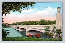 Rockford IL-Illinois, Scenic Auburn Street Bridge Antique Vintage c1941 Postcard picture