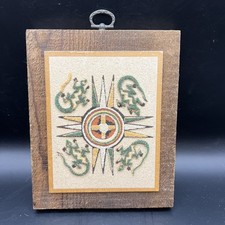 VTG Native American Sand Painting Creation Of Life Forces Rainbow Way Wall Art picture