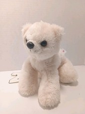 Aurora Polar Bear Cub Cream Color Plush 8" Long Stuffed Animal Toy picture