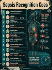 Poster Study Medicine - Sepsis Recognition Cues Chart Ultra-HD picture