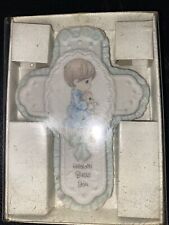 Precious Moments Boy JESUS LOVES ME  Cross Wall Hanging picture