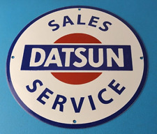 Vintage Datsun Sign - Porcelain Sign - Car Dealership Automobile Gas Pump Sign picture