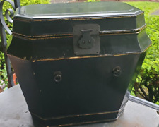 Vintage Lacquered Black Asian Style Large Box w Hardware picture