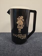 Vintage Seagram's 100 Pipers Scotch Rubbermaid 2 1/4 qt Black Gold Pitcher picture