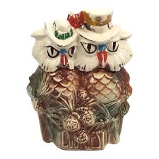 McCoy Pottery USA Cookie Jar Mr & Mrs Owl When Shadows Fall 1950's Vintage Bird picture