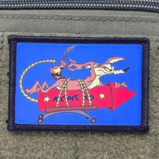 Wile E Coyote Patch Moral Tactical Military Army USA Flag Hook & Loop picture