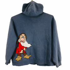 Vintage Disney Store Grumpy Snow White Dwarf Hoodie Jacket Sweatshirt Sz 2XL picture