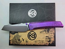Kubey KB Knives Insomnia Framelock Purple Titanium Folding M390 Knife 441D picture