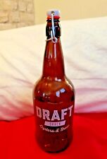 Vintage Draft Shack Oysters & Brew Company Swing Top Beer Amber Glass Bottle picture