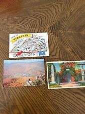 Lot Of 3 Vintage Virginia Postcards,State Pictoral Map, Mt Vernon, Shenandoah picture